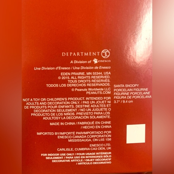 Department 56 Peanuts Santa Christmas Ornament - Red and White Vintage Snoopy - Picture 10 of 13